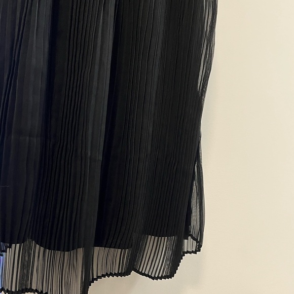 Rudsak Black Vertical Pleated Crinkle Leather Strap Mini Stacie Dress XS - Picture 4 of 12